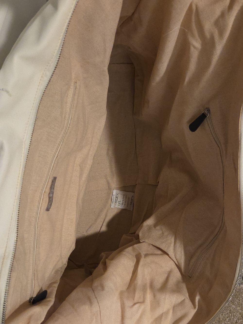 Large Two-Tone Monogrammed Weekender Duffel Bag - Grey & Cream - Picture 6 of 8